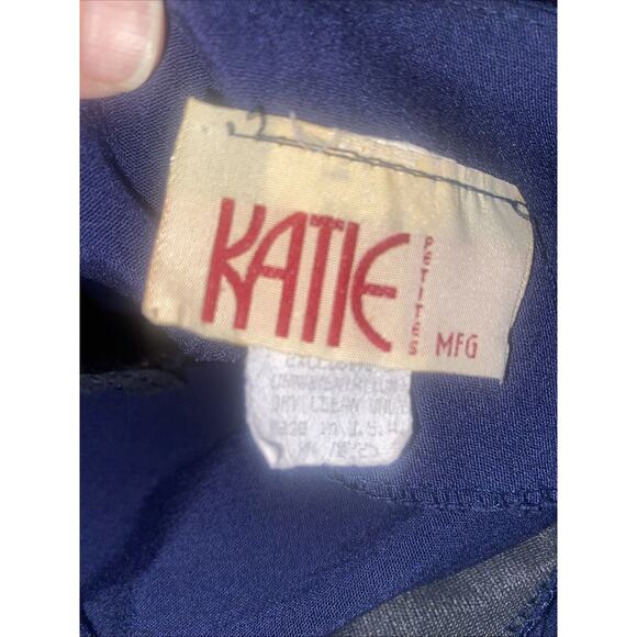 Vintage 80s Women’s Blue Two Piece Sheath Dress Blazer Set Size 14 Union Made - Picture 9 of 10